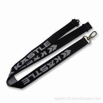 Polyester Lanyard with Printed Logos, Available in Various Types, Customized Logos are Accepted